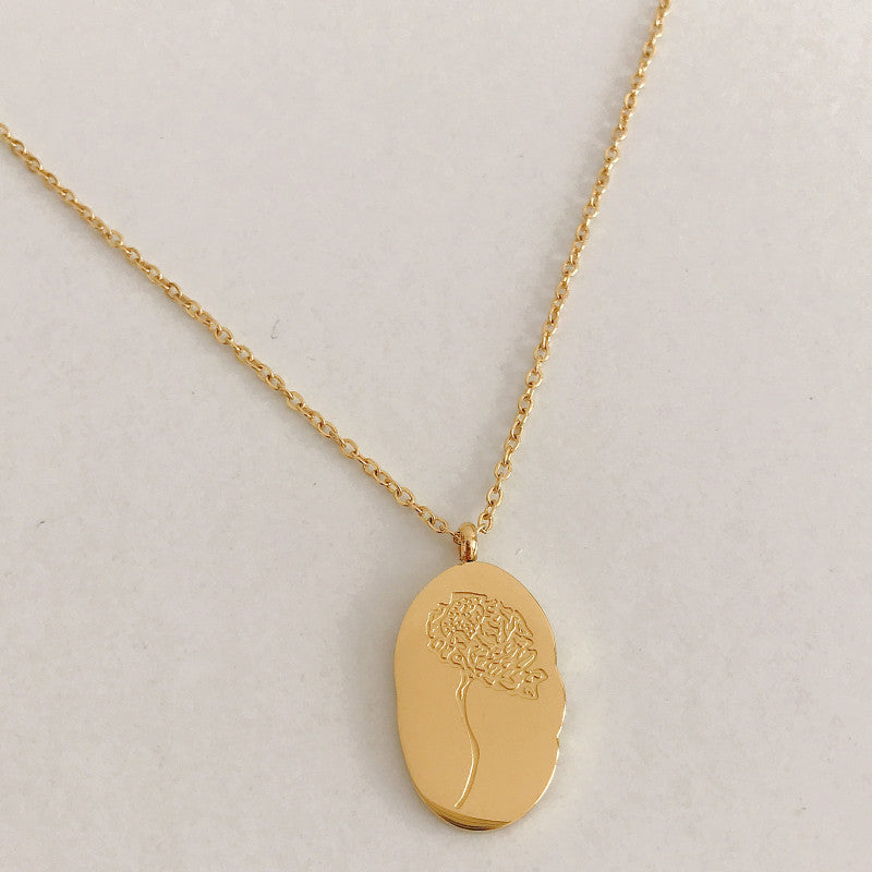 Stainless Steel December Flower Birth Necklace Month