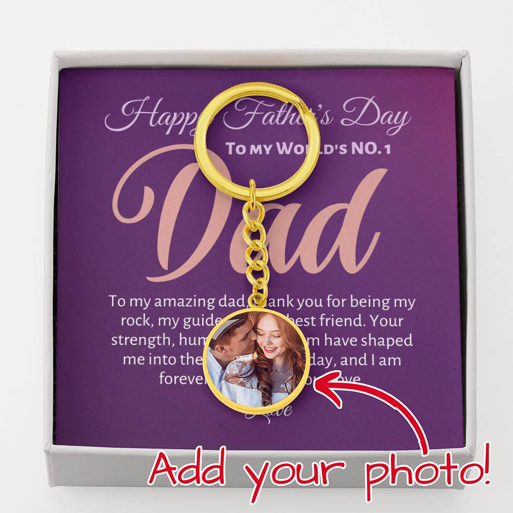 Dad No. 1 Graphic Circle Keychain
