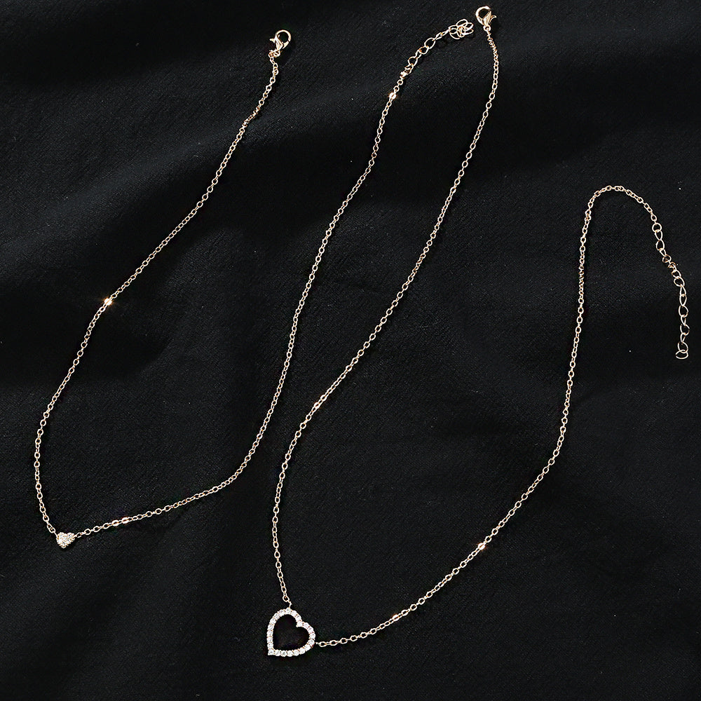 Heart Zircon Multilayer Necklace