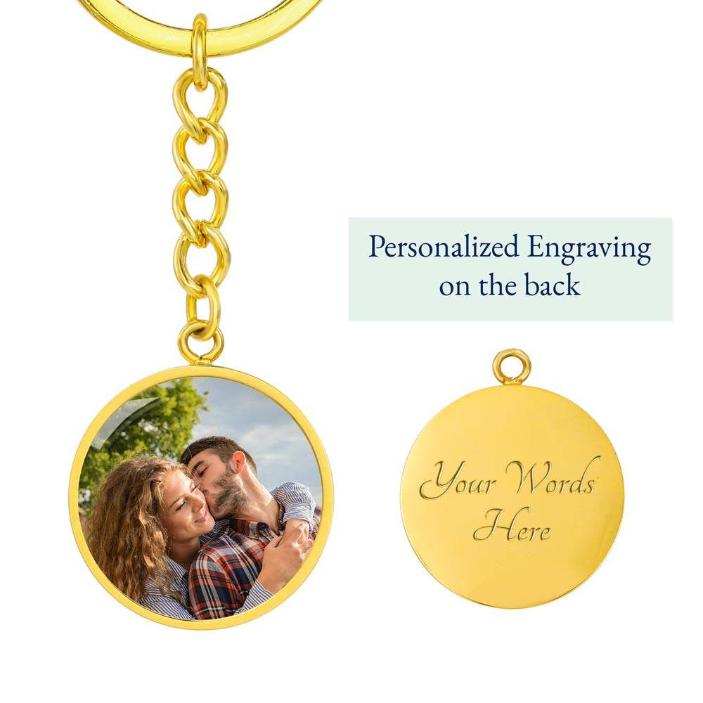 Dad No. 1 Graphic Circle Keychain