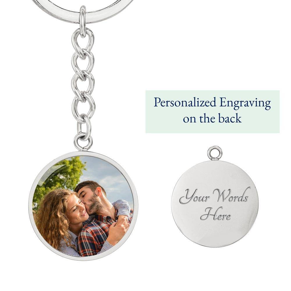 Dad No. 1 Graphic Circle Keychain
