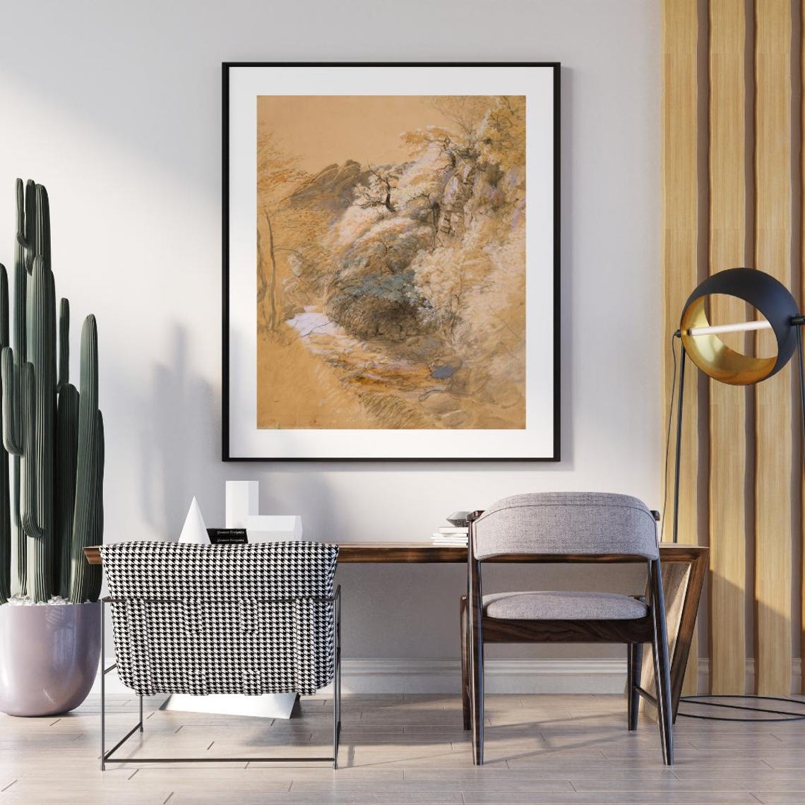 Gray Minimalist Luxury Art Wall Frame | Modern Neutral Wall Decor | Elegant Home Wall Art for Living Room, Bedroom, Office
