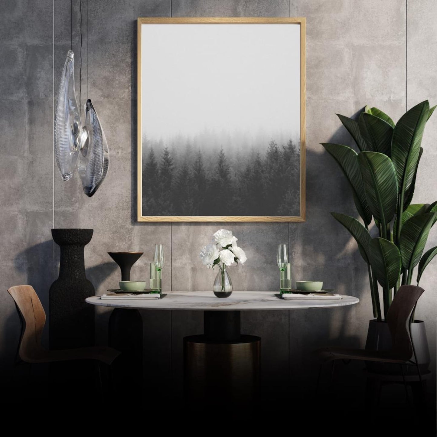 Black and White Minimalist Wall Art | Modern Monochrome Home Decor | Printable Abstract Wall Art for Living Room, Bedroom, or Office