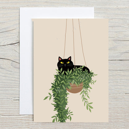 Cat Monstera Plant Wall Art