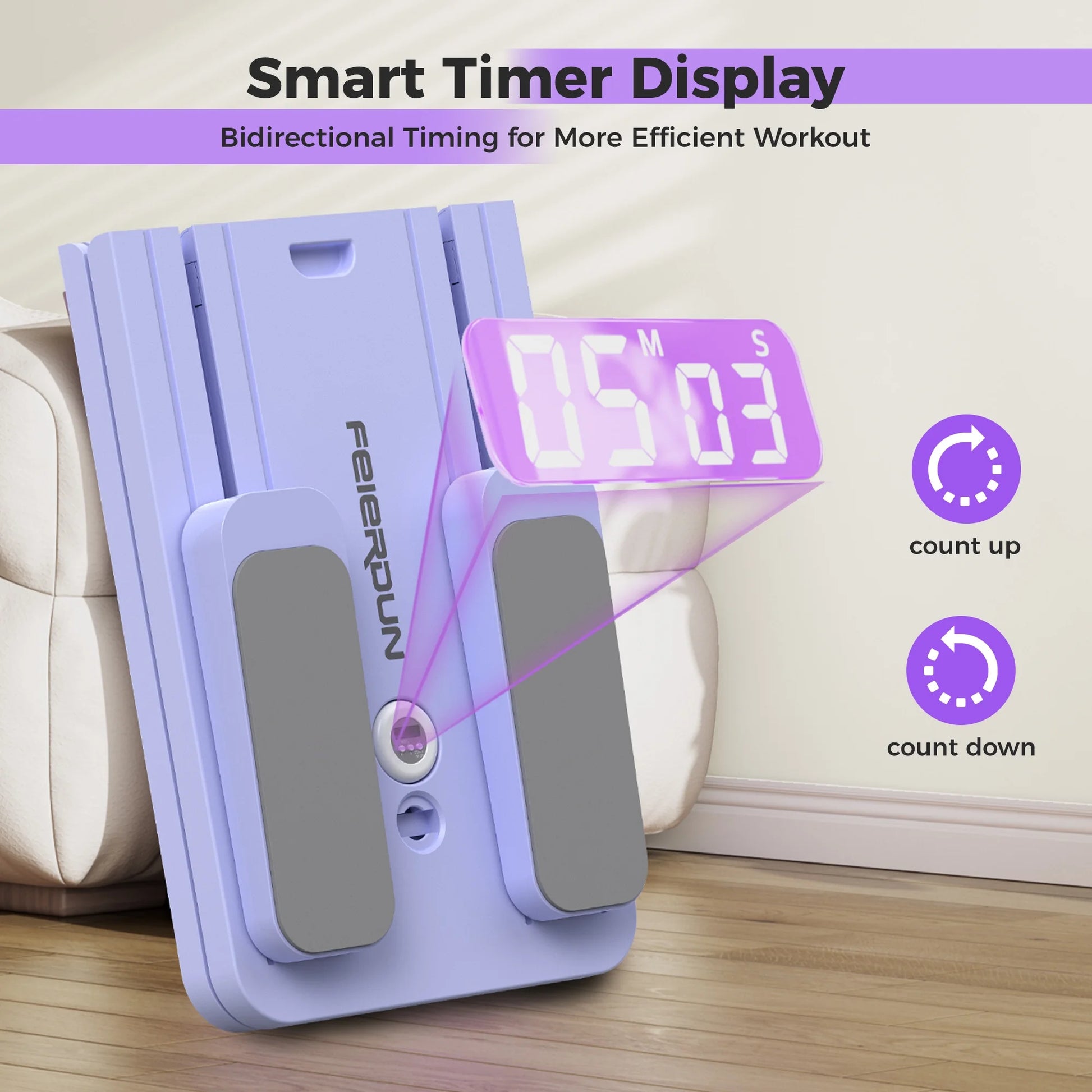 Ultimate 5-in-1 Folding Pilates Board - Portable Reformer Set for Women, 300 LBS Capacity in Stylish Purple