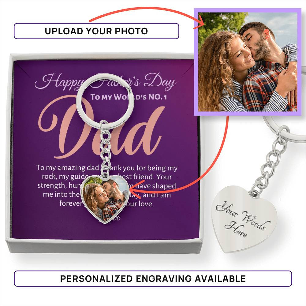 Personalized Photo Graphic Heart Keychain