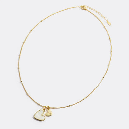 Personalized First Heart-shaped Bead Necklace