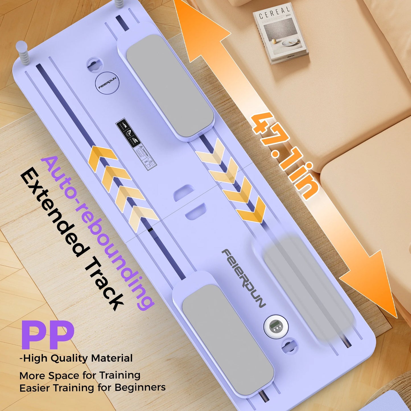 Ultimate 5-in-1 Folding Pilates Board - Portable Reformer Set for Women, 300 LBS Capacity in Stylish Purple