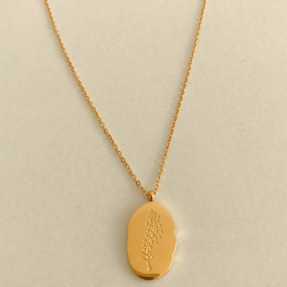 Stainless Steel December Flower Birth Necklace Month