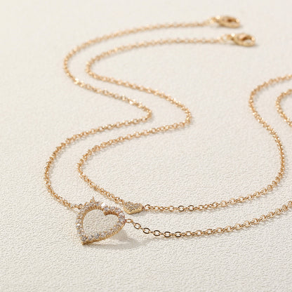 Heart Zircon Multilayer Necklace