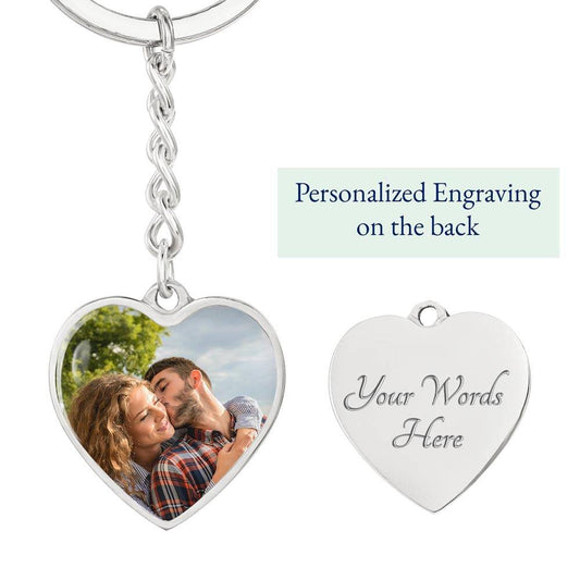 Personalized Photo Graphic Heart Keychain