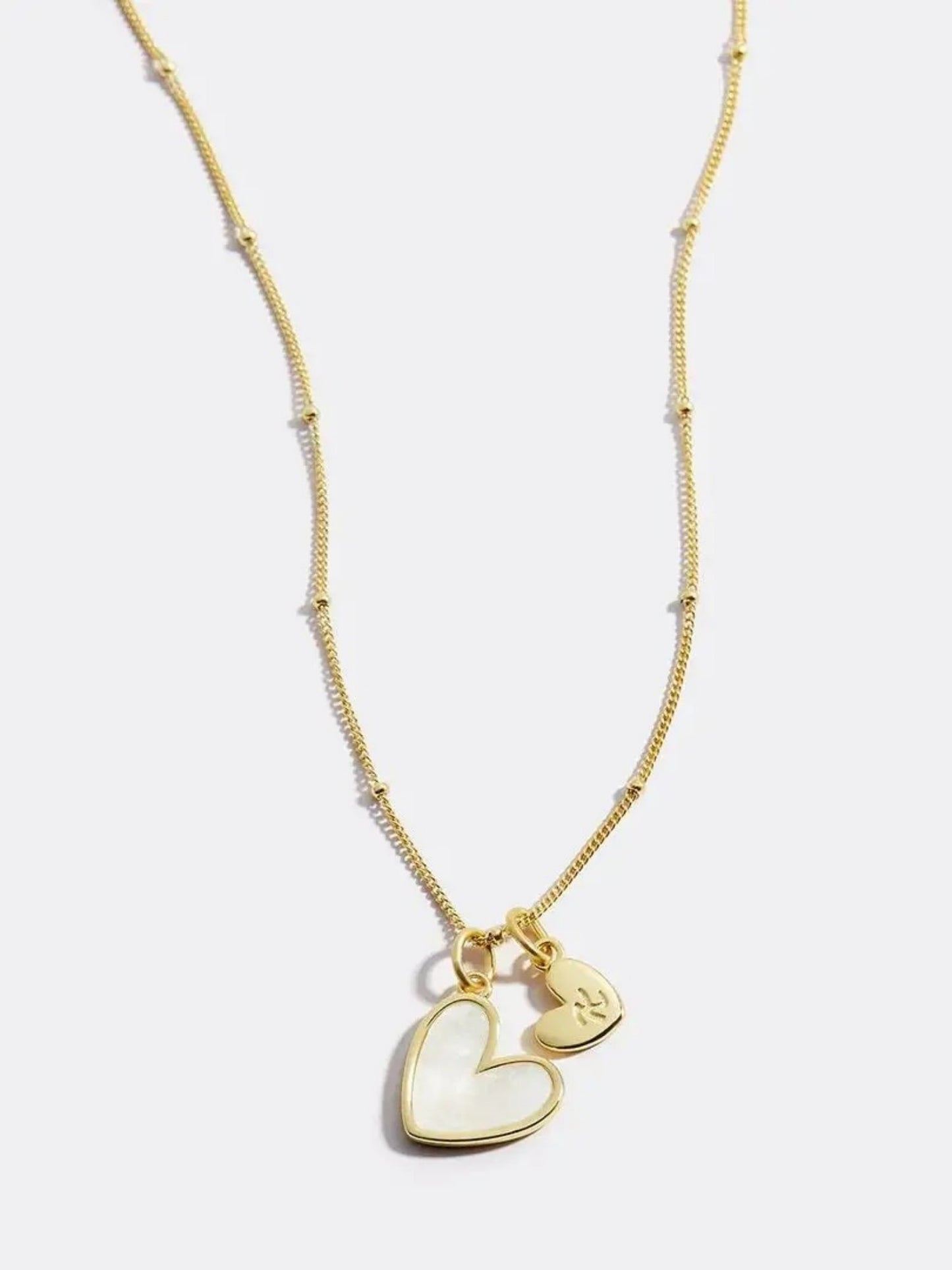 Personalized First Heart-shaped Bead Necklace