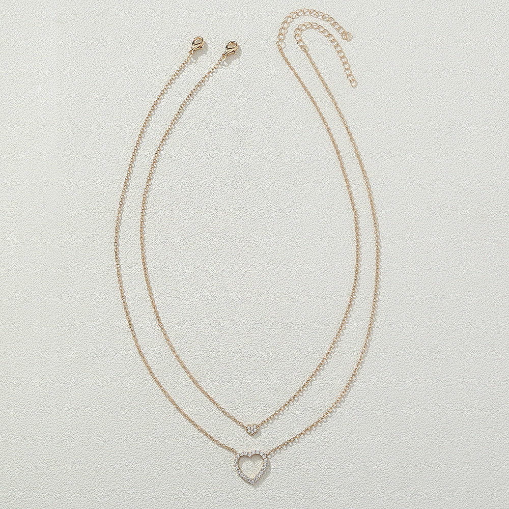 Heart Zircon Multilayer Necklace
