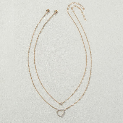 Heart Zircon Multilayer Necklace