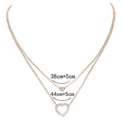 Heart Zircon Multilayer Necklace