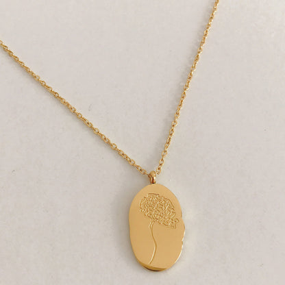 Stainless Steel December Flower Birth Necklace Month