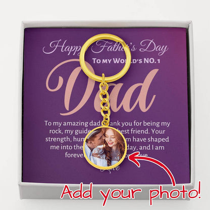 Dad No. 1 Graphic Circle Keychain