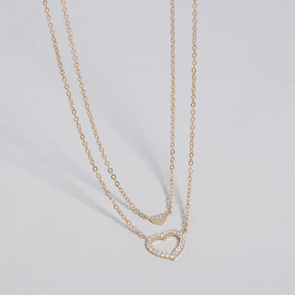 Heart Zircon Multilayer Necklace