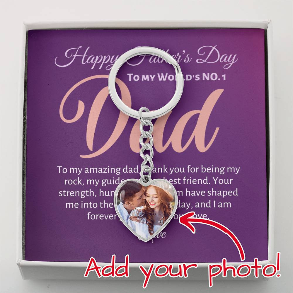 Personalized Photo Graphic Heart Keychain