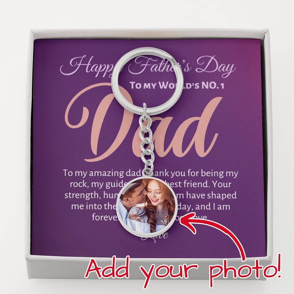 Dad No. 1 Graphic Circle Keychain