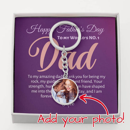 Dad No. 1 Graphic Circle Keychain