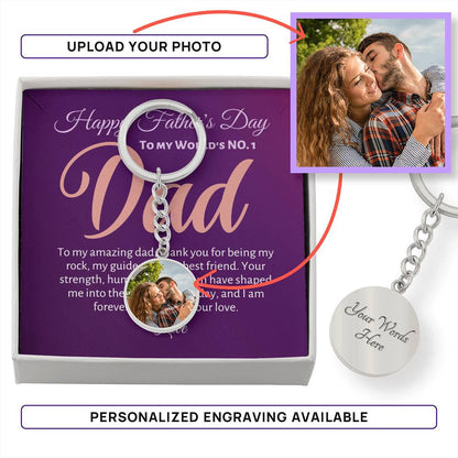 Dad No. 1 Graphic Circle Keychain