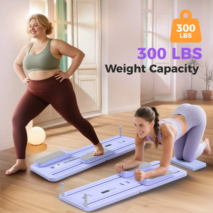 Ultimate 5-in-1 Folding Pilates Board - Portable Reformer Set for Women, 300 LBS Capacity in Stylish Purple