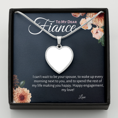 Fiance Heart Necklace