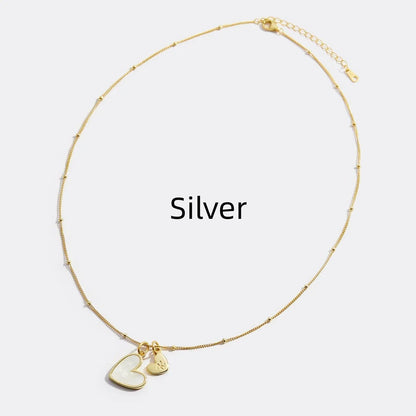 Personalized First Heart-shaped Bead Necklace