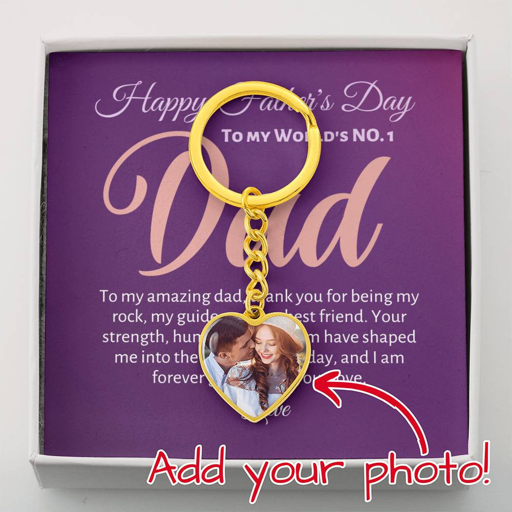 Personalized Photo Graphic Heart Keychain