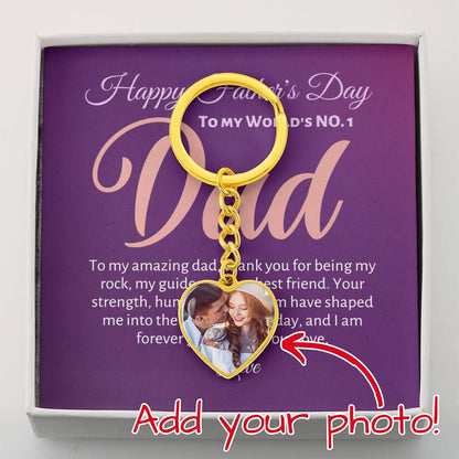 Personalized Photo Graphic Heart Keychain