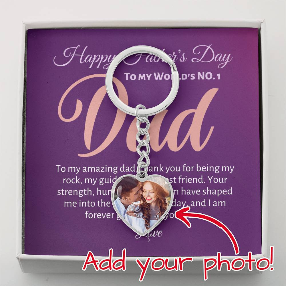 Personalized Photo Graphic Heart Keychain