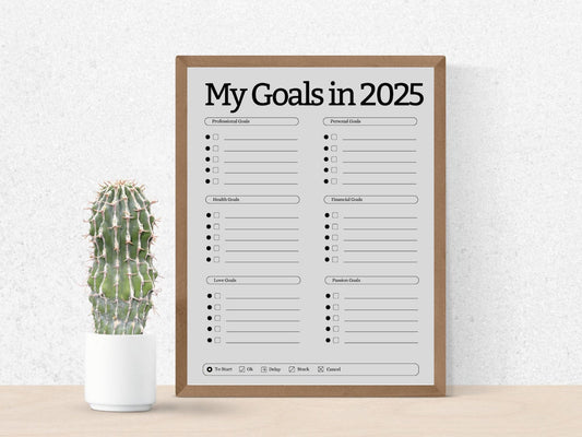 Simple Minimal Yearly Goal Planner