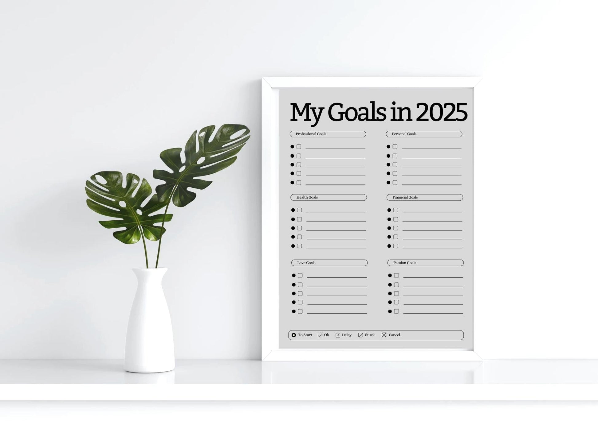 Simple Minimal Yearly Goal Planner
