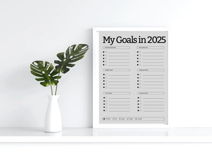 Simple Minimal Yearly Goal Planner