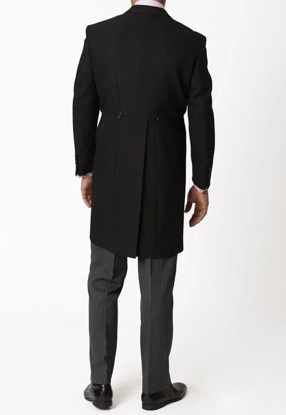 Men’s Wool Tailcoat Morning Suit – Classic Herringbone Formal Wedding & Royal Ascot Jacket