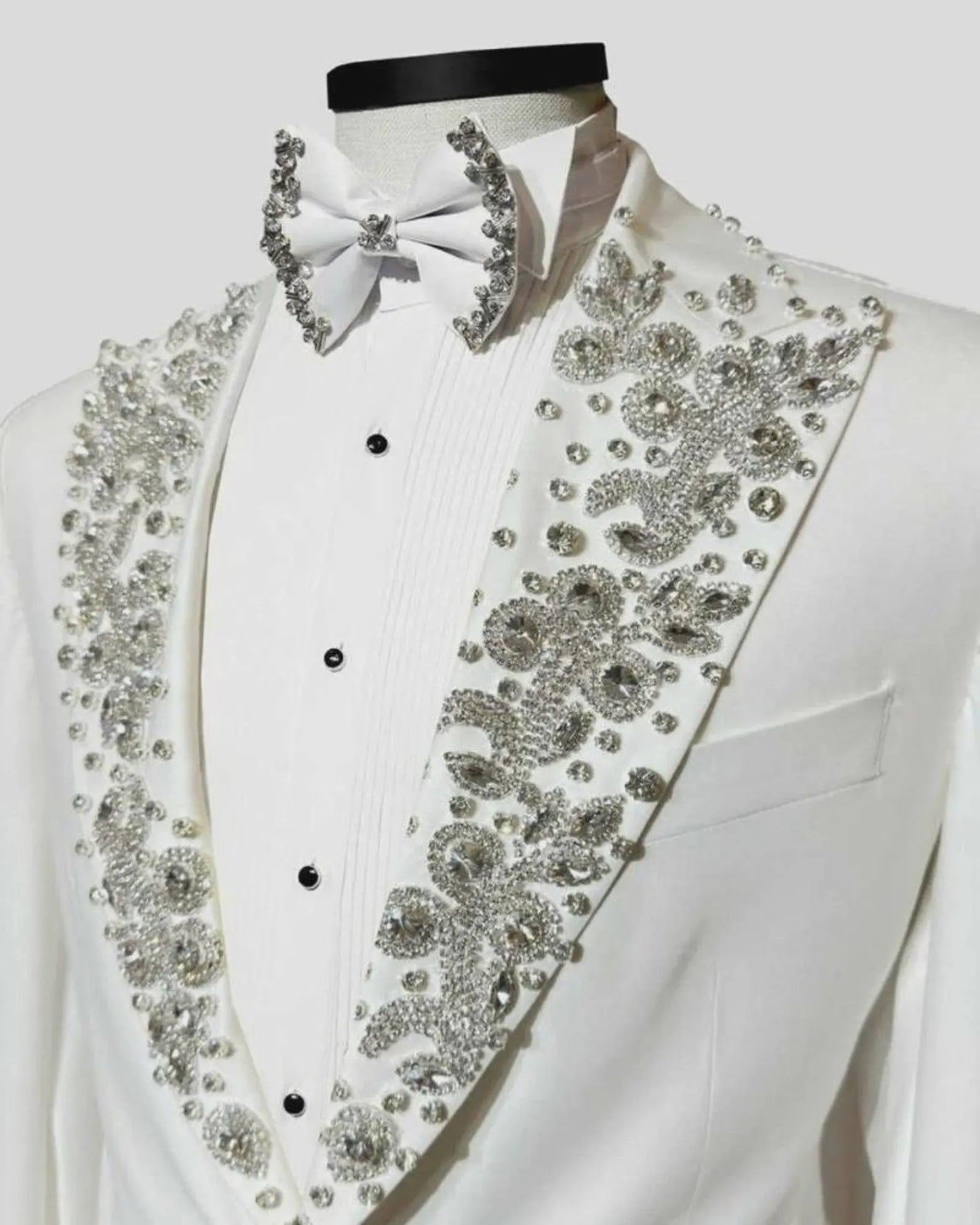 Luxury Diamond Wedding Suit for Men – 3-Piece Tuxedo Set (Jacket, Vest & Pants)