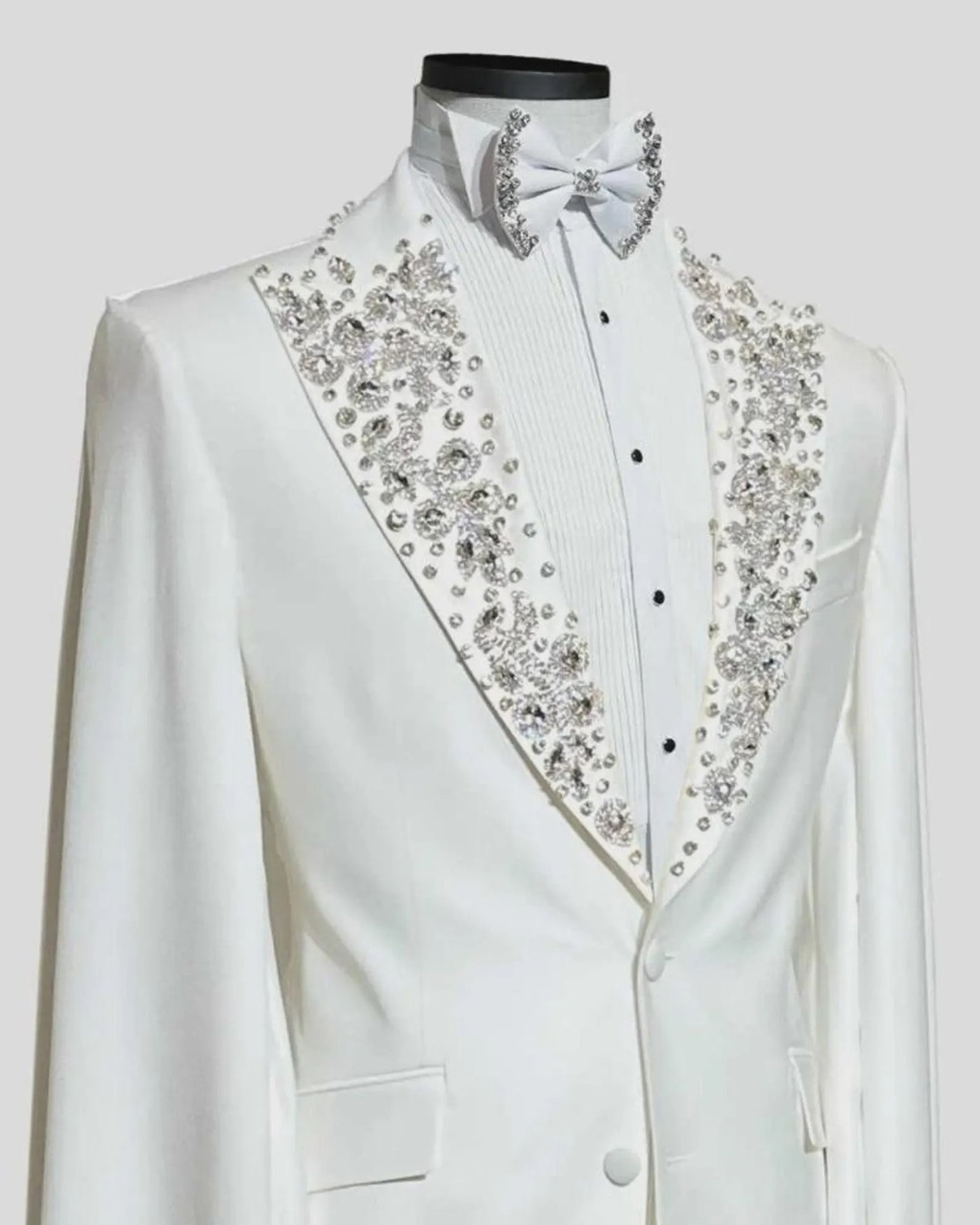 Luxury Diamond Wedding Suit for Men – 3-Piece Tuxedo Set (Jacket, Vest & Pants)