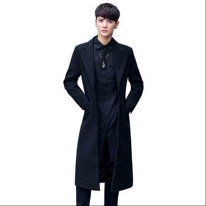 Men’s Slim Fit Long Overcoat – Classic Business Full-Length Coat Jacket