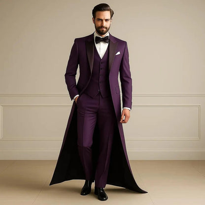 Luxury 3-Piece Wedding Suit for Men – Custom Fit Groom Tuxedo with Vest & Tailored Finish