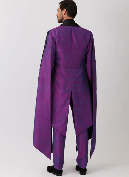 Elegant Steampunk Gentleman Coat – Gothic Wedding Rogue Suit for Men, Victorian Villain Costume