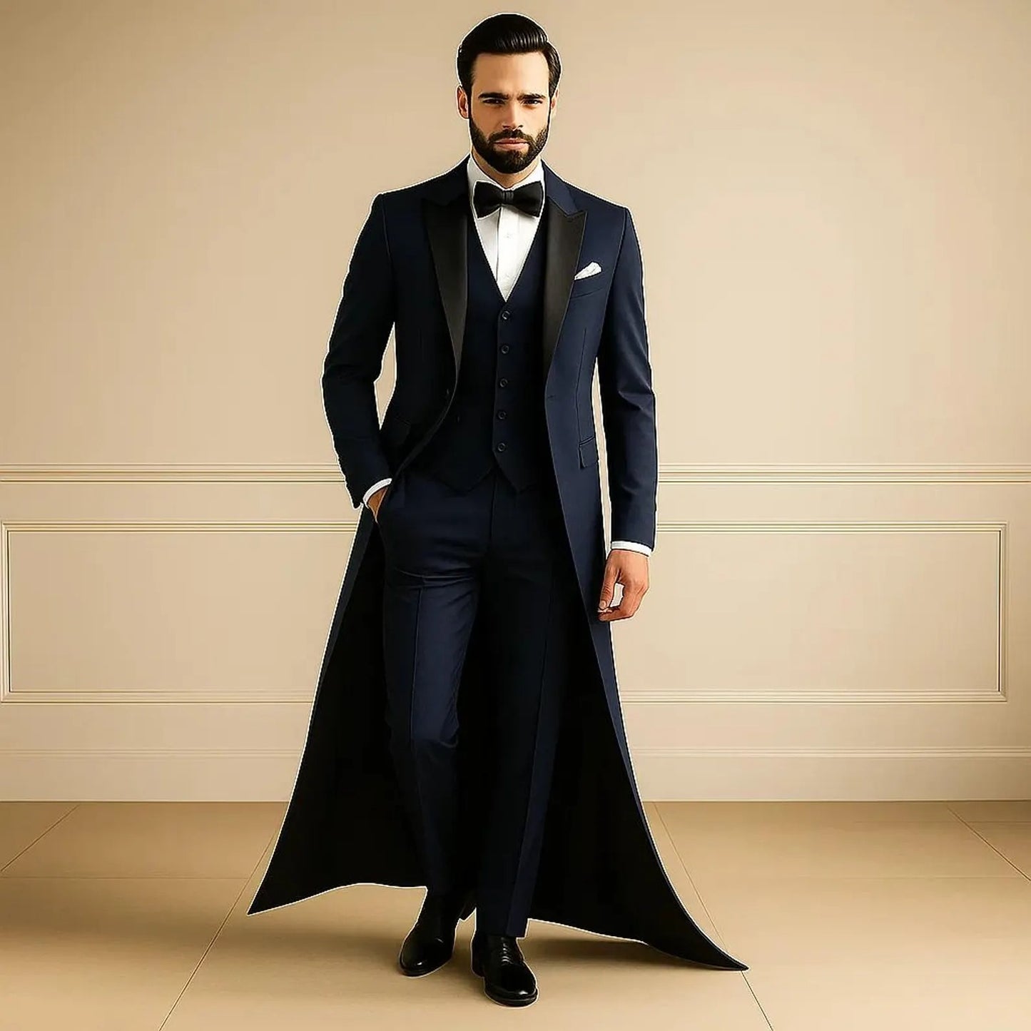 Luxury 3-Piece Wedding Suit for Men – Custom Fit Groom Tuxedo with Vest & Tailored Finish