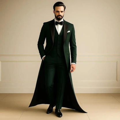 Luxury 3-Piece Wedding Suit for Men – Custom Fit Groom Tuxedo with Vest & Tailored Finish