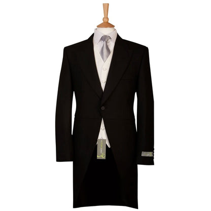 Men’s Wool Tailcoat Morning Suit – Classic Herringbone Formal Wedding & Royal Ascot Jacket