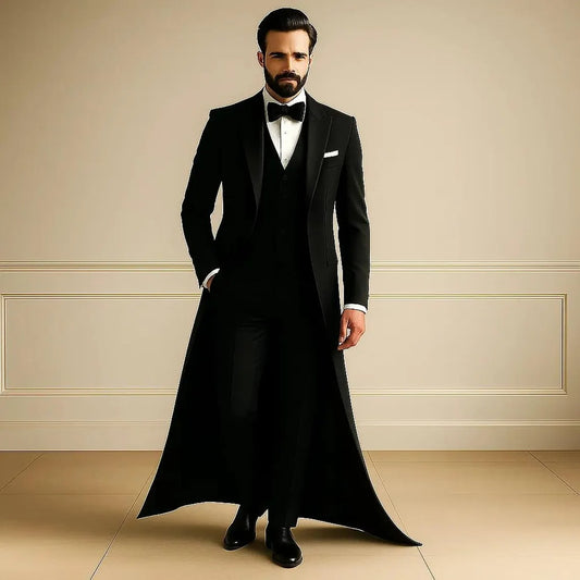 Luxury 3-Piece Wedding Suit for Men – Custom Fit Groom Tuxedo with Vest & Tailored Finish
