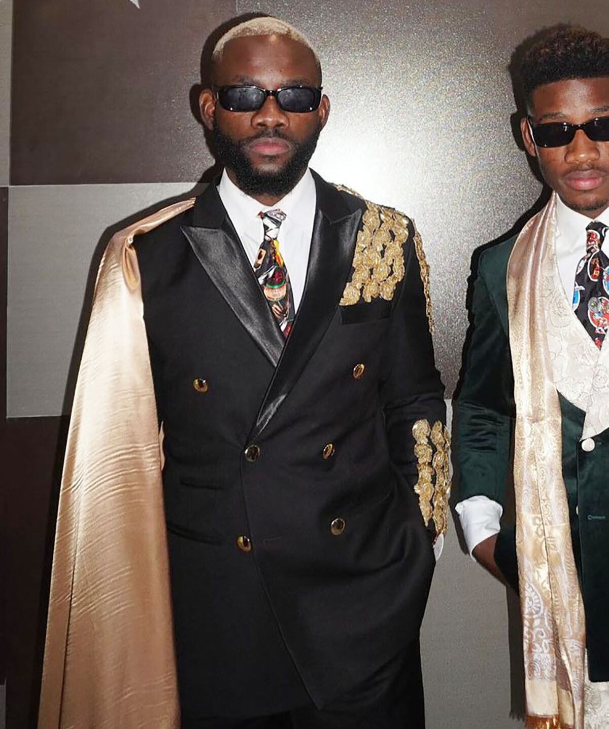 Men’s Formal Suit Jacket with Long Satin Cape – Custom Tailored Party Wear & Fashion Statement Outfit