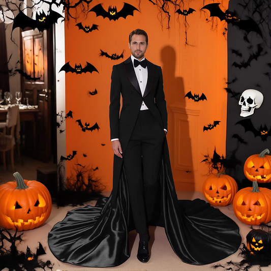 Halloween Vampire Costume for Men – 2-Piece Festival Cosplay Suit, Regular Fit