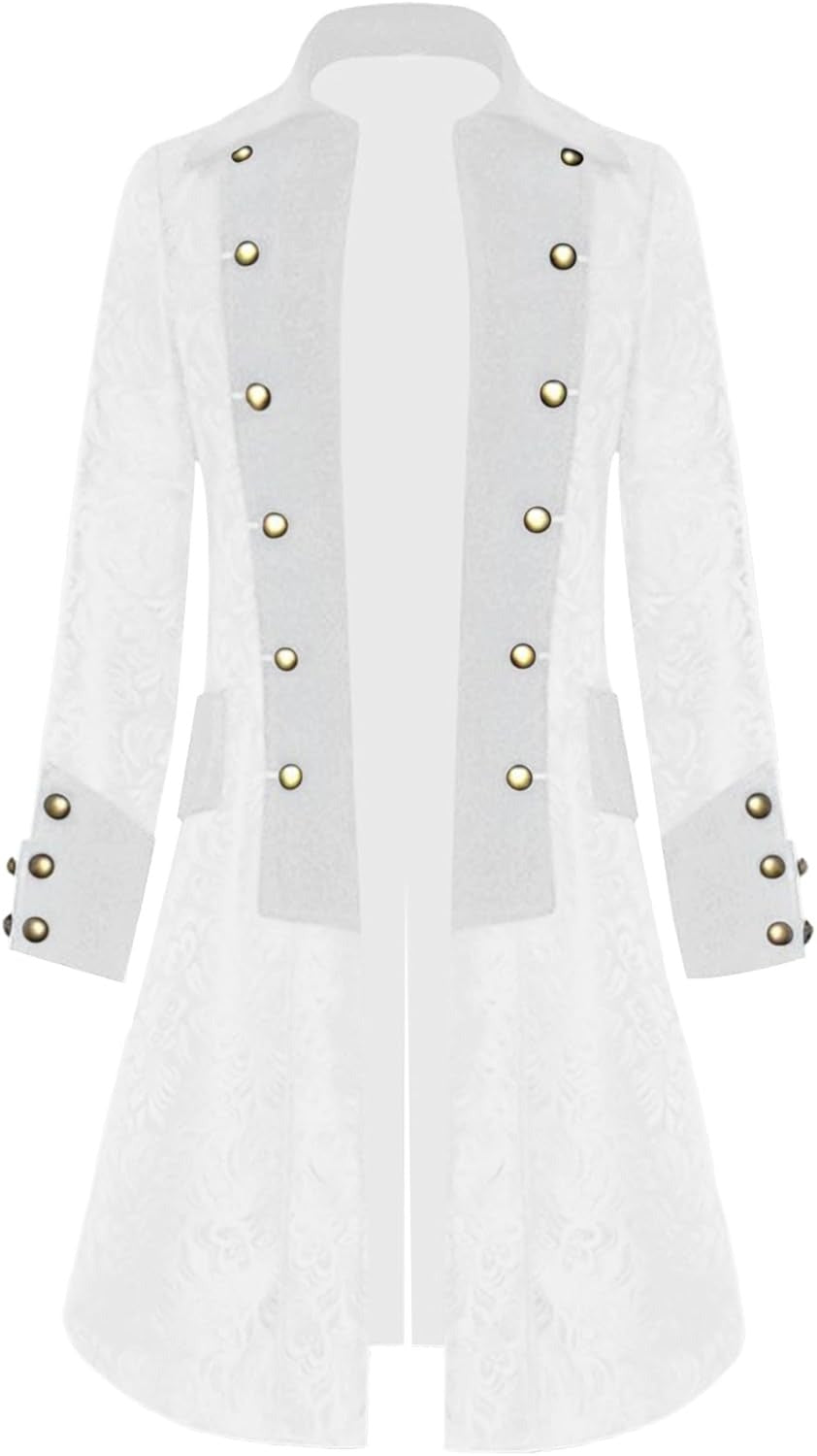 Men’s Steampunk Medieval Jacket – Gothic Victorian Pirate Tailcoat, Renaissance Tuxedo Costume for Halloween & Formal Events