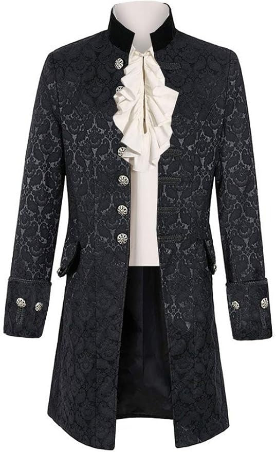 Men’s Steampunk Medieval Jacket – Gothic Victorian Pirate Tailcoat, Renaissance Tuxedo Costume for Halloween & Formal Events