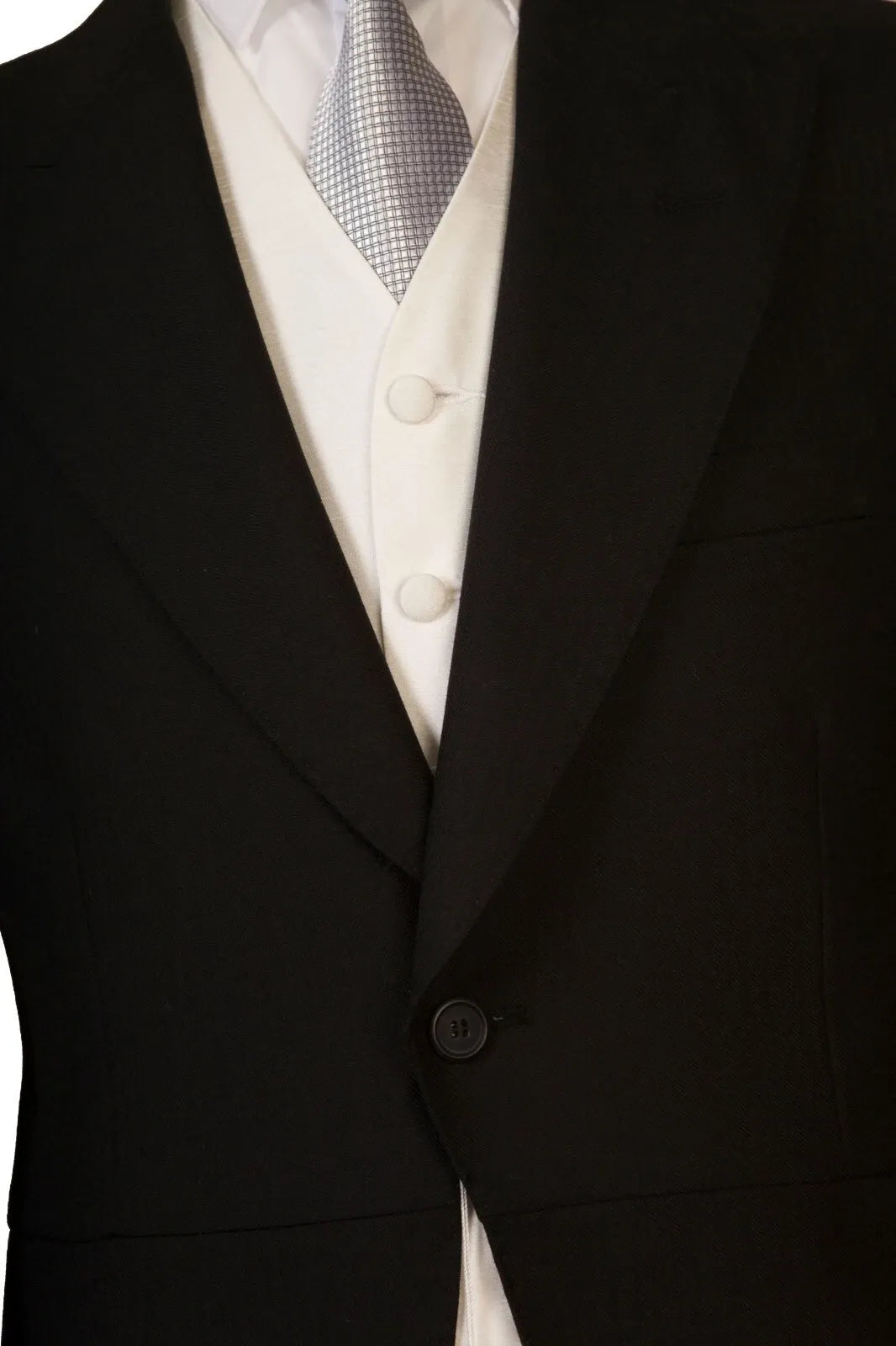 Men’s Wool Tailcoat Morning Suit – Classic Herringbone Formal Wedding & Royal Ascot Jacket